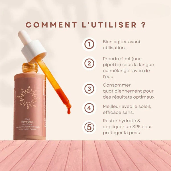 Gouttes de bronzage–L'éclat que vous buvez